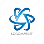 Vと回転とリングのロゴ