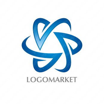 Vと回転とリングのロゴ