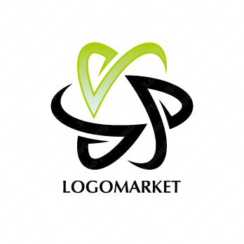 Vと回転とリングのロゴ