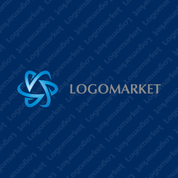 Vと回転とリングのロゴ