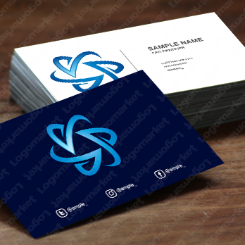 Vと回転とリングのロゴ