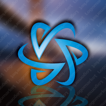 Vと回転とリングのロゴ