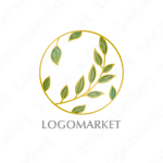 葉と輪と自然のロゴ