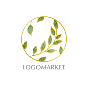 葉と輪と自然のロゴ