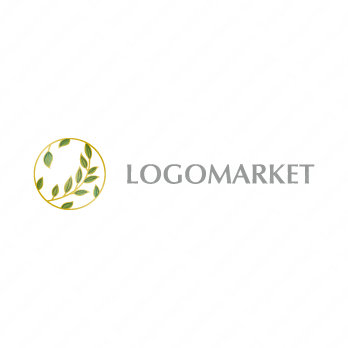 葉と輪と自然のロゴ