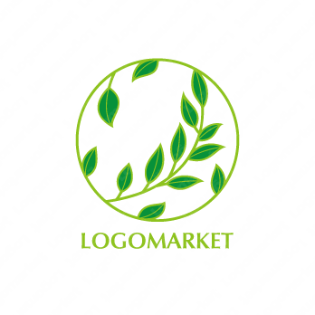 葉と輪と自然のロゴ