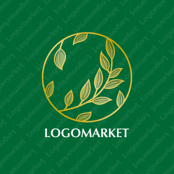 葉と輪と自然のロゴ