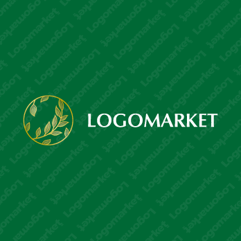 葉と輪と自然のロゴ