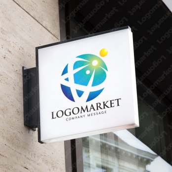 星と地球とグローバルのロゴ
