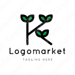 Kと双葉と植物のロゴ