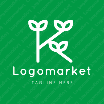 Kと双葉と植物のロゴ