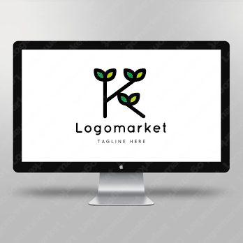 Kと双葉と植物のロゴ