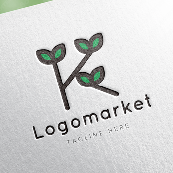 Kと双葉と植物のロゴ