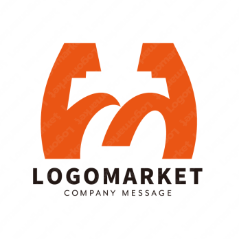 Mとマッスルと筋肉のロゴ