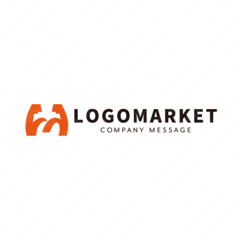 Mとマッスルと筋肉のロゴ