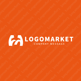 Mとマッスルと筋肉のロゴ