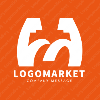 Mとマッスルと筋肉のロゴ