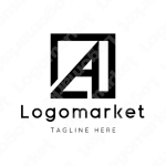 Aとaと正方形のロゴ