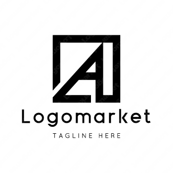 Aとaと正方形のロゴ