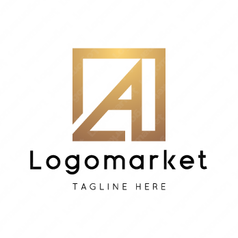 Aとaと正方形のロゴ