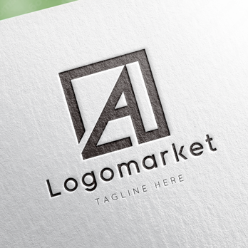 Aとaと正方形のロゴ