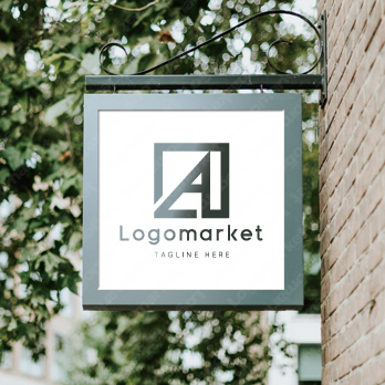 Aとaと正方形のロゴ