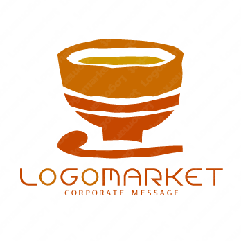 丼とごはんと手書きのロゴ