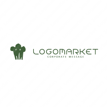 森と木とキャラクターのロゴ