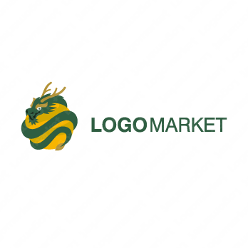 ドラゴンと龍と中国のロゴ