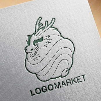 ドラゴンと龍と中国のロゴ