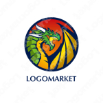 ドラゴンと翼と竜のロゴ