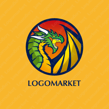 ドラゴンと翼と竜のロゴ