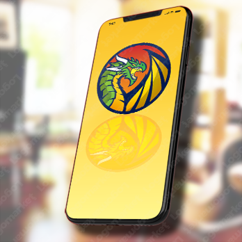 ドラゴンと翼と竜のロゴ