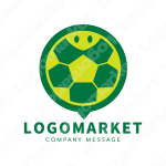 亀とサッカーボールと親しみやすいのロゴ