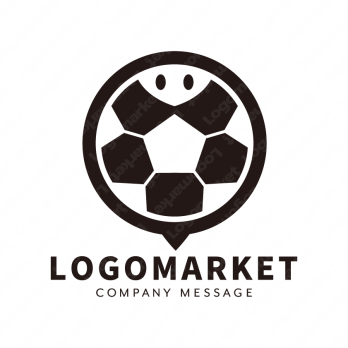 亀とサッカーボールと親しみやすいのロゴ