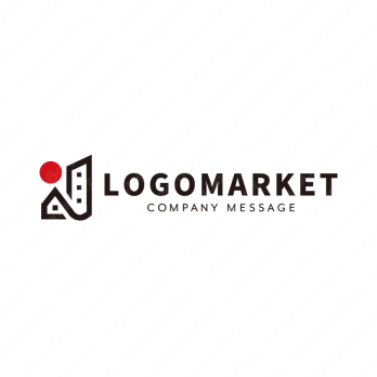 Jと街並みと日本のロゴ