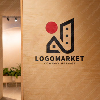 Jと街並みと日本のロゴ