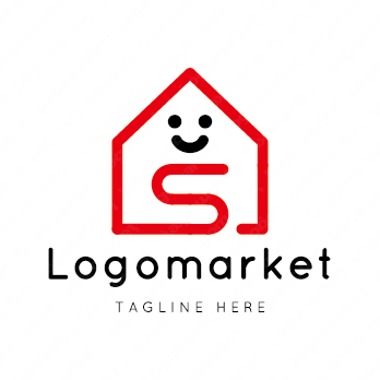 Sと家と笑顔のロゴ