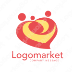 ファミリーとハートと家族愛のロゴ