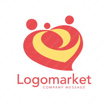 ファミリーとハートと家族愛のロゴ