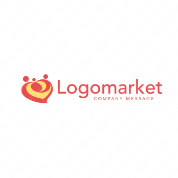 ファミリーとハートと家族愛のロゴ