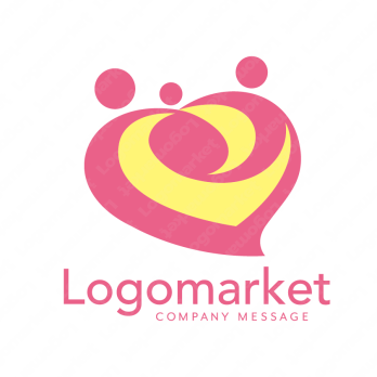 ファミリーとハートと家族愛のロゴ