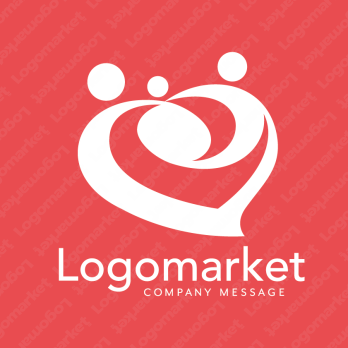 ファミリーとハートと家族愛のロゴ