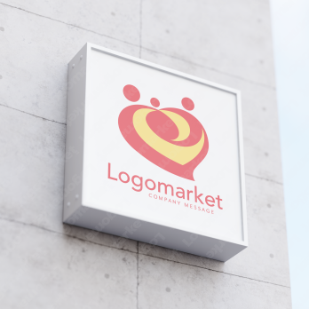 ファミリーとハートと家族愛のロゴ