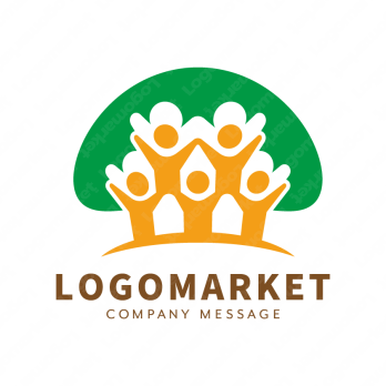 大樹と繋がりと繁栄のロゴ