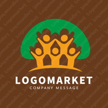 大樹と繋がりと繁栄のロゴ