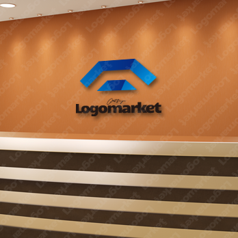 富士山と資産拡大と繁栄のロゴ