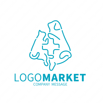 動物と病院とかわいいのロゴ