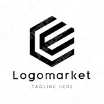 Eとeと六角形のロゴ