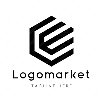 Eとeと六角形のロゴ